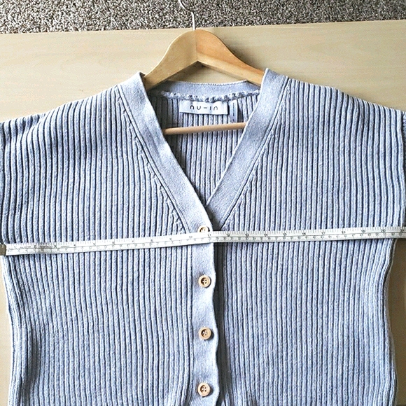 🌍 nu-in 100% recycled ribbed cropped cardigan - Picture 7 of 10